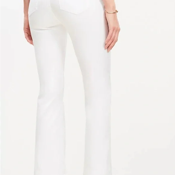 LOFT Women's Modern Crop White Denim Jeans - Picture 2 of 2